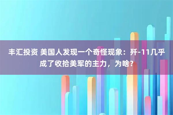 丰汇投资 美国人发现一个奇怪现象：歼-11几乎成了收拾美军的主力，为啥？